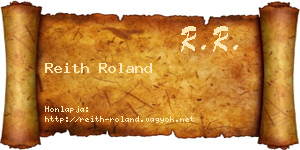 Reith Roland névjegykártya